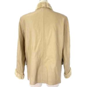 BALMAIN ラムスキンレザー ジャケット ファー 総裏 羊革 ベージュ 11 M位