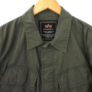 ALPHA INDUSTRIES ミリタリージャケット シャツ 長袖 コットン TA1120-119 カーキ M