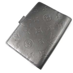 LOUIS VUITTON R20932 モノグラム マット ノワール アジェンダPM 手帳カバー グレー