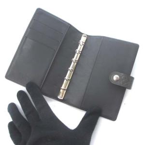 LOUIS VUITTON R20932 モノグラム マット ノワール アジェンダPM 手帳カバー グレー