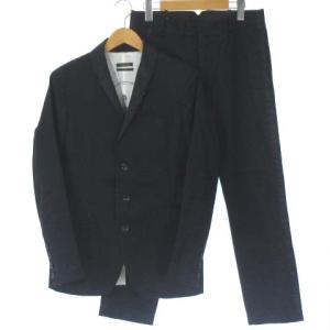 セットアップ スーツ 上下 テーラード ジャケット 3B 総裏 裏地プリント 光沢衿 スラックス パンツ ライン ストレート