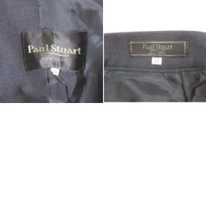 Paul Stuart スカート スーツ ジャケット 背抜き ひざ丈 タイト 紫 パープル 11 ウール ECR17 X