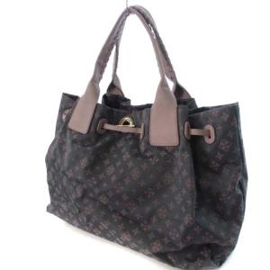 russet 美品 トートバッグ ハンド ロゴ 総柄 ナイロン レザー グレージュ カバン 鞄 ECR17