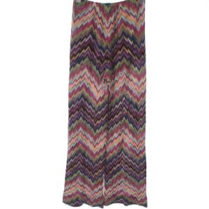 MISSONI イージーパンツ ストレッチ シェブロン柄 コットン混 紫系 マルチカラー 42 M位 ECR17