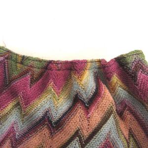 MISSONI イージーパンツ ストレッチ シェブロン柄 コットン混 紫系 マルチカラー 42 M位 ECR17