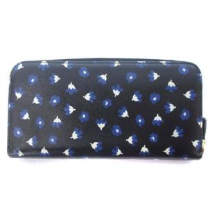 PRADA 長財布 ラウンドジップ 総柄 PVC ブラック 黒 ECR17 AA