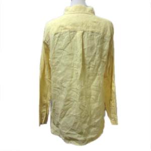 23区 シャツ ブラウス 黄 長袖 リネン 38 M イエロー ECR17 X