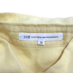 23区 シャツ ブラウス 黄 長袖 リネン 38 M イエロー ECR17 X