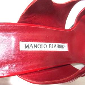 MANOLO BLAHNIK サンダル ミュール ピンヒール 赤 レッド 37 1