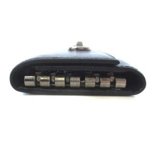 Salvatore Ferragamo ガンチーニ キーケース 6連 三つ折り レザー型押し ブラック 黒 ECR17