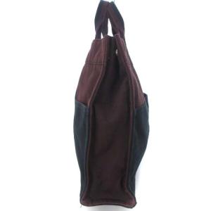 HERMES フールトゥ MM トートバッグ ハンド ライン キャンバス バイカラー ボルドー 赤紫系 カバン 鞄 ECR17