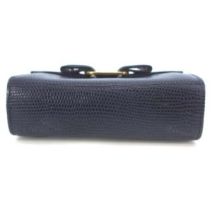 Salvatore Ferragamo 223057 ヴァラリボン 型押しレザー ポーチ 小物入れ パープル 紫 ECR17