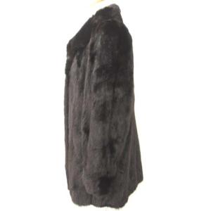 SAGA MINK 金サガ ミンクファー 毛皮コート ロング フロントフック ダークブラウン 茶系 大きいサイズ 15 XL位 アウター ECR17