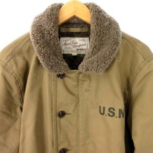 AVIREX 6182174 N-1 PLANE デッキジャケット ミリタリー ムートン コットン XL ベージュ