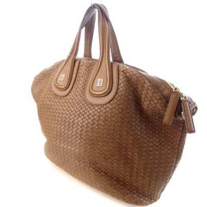 GIVENCHY ハンドバッグ トート 編み込み ラウンド ロゴ レザー キャメル 茶系 カバン 鞄 ECR17