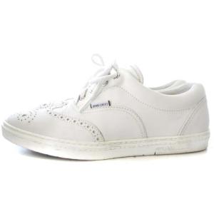 JIMMY CHOO スニーカー ウィングチップ ローカット レザー ホワイト 白 42 27.0cm位 靴 シューズ ECR17 AA