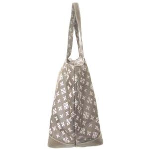 russet トートバッグ ハンド 総柄 ナイロン 切替 レザー チャコールグレー系 カバン 鞄 ECR17