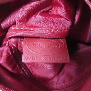 Longchamp ショルダー ストライプ バッグ 斜め掛け 赤 レッド ベージュ 布製 ECR17 X
