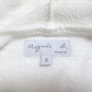 agnes b. G685SBX4 パーカー フーディ プルオーバー 長袖 ロゴプリント 白 ホワイト コットン SM0 X