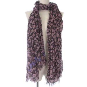 LOUIS VUITTON エトール ストール 大判 レオパード柄 総柄 ロゴ カシミヤ シルク混 ブラウン パープル