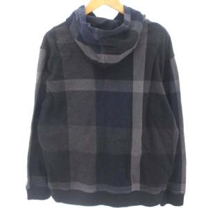 BLACK LABEL CRESTBRIDGE パーカー プルオーバー チェック コットン グレー ネイビー ブラック 黒 紺 マルチカラー L