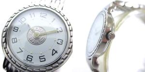 HERMES SE4.210 セリエ 腕時計 アナログ クォーツ 白文字盤 シルバーカラー