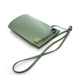 LOEWE C630R12X01 アナグラム ダイスポケット カーフスキン ショルダーバッグ ゴールド金具 緑