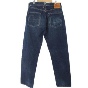 EVISU デニムパンツ ジーンズ レザーパッチ コットン インディゴブルー 青系 W31 M位