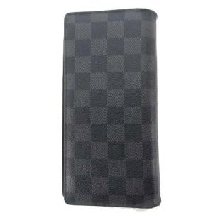 LOUIS VUITTON N62665 ダミエ・グラフィット ポルトフォイユ・ブラザ 二つ折り長財布 ウォレット グレー
