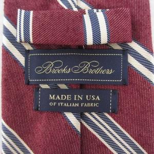 Brooks Brothers ネクタイ レギュラータイ ビジネス ストライプ シルク 茶 ブラウン