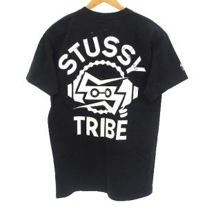 STUSSY 岡山チャプト 五周年記念限定Tシャツ 半袖 クルーネック プリント コットン M 黒 ブラック
