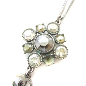 CHANEL C11V ココマーク ネックレス ペンダント ラインストーン シルバーカラー 銀色 アクセサリー