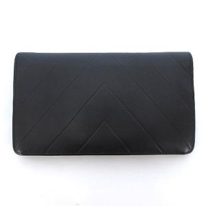 CHANEL Vステッチ 長財布 ココマーク ギャラ付き 多収納 レザー ブラック