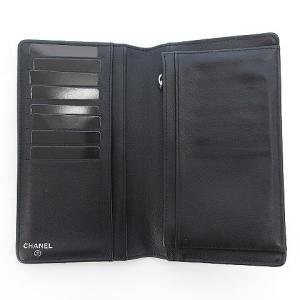 CHANEL Vステッチ 長財布 ココマーク ギャラ付き 多収納 レザー ブラック