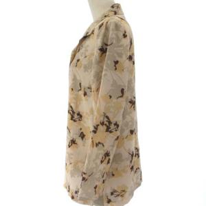 Leilian アンサンブル  シャツ 長袖 ノースリーブカットソー 花柄 ベージュ 11 M位 ECS