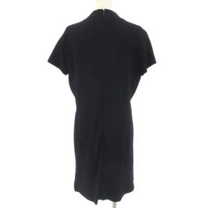 Salvatore Ferragamo フレンチスリーブ ワンピース ひざ丈 ヴァージンウール100％ ブラック 黒 48 L位 SM0