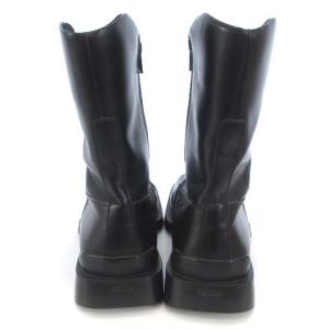 PRADA 7 0977 ショートブーツ スクエアトゥ サイドジップ レザー 5.5 ブラック