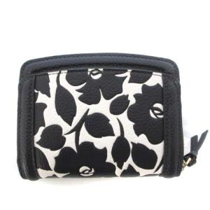 kate spade new york タグ付き KA016 ノット 二つ折り財布 ウォレット スモール コンパクト 花柄 レザー ブラック ホワイト