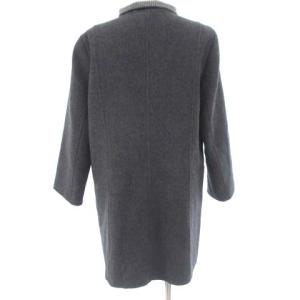 Leilian カシミアコート 総裏 5B ウール混 チャコールグレー