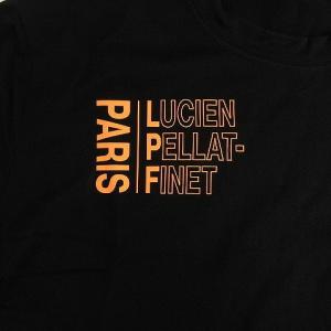 lucien pellat finet 美品 Tシャツ 半袖 クルーネック ロゴプリント 国内正規 コットン S 黒 ブラック