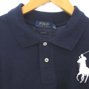POLO RALPH LAUREN タグ付き ポロシャツ 半袖 ビッグポニー 刺繍 コットン ネイビー 紺 XL
