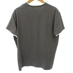 EMPORIO ARMANI Tシャツ 半袖 ロゴプリント クルーネック コットン混 L グレー