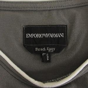 EMPORIO ARMANI Tシャツ 半袖 ロゴプリント クルーネック コットン混 L グレー