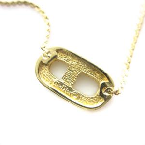 Christian Dior CDロゴ ネックレス ペンダント ラインストーン ゴールドカラー 金色 アクセサリー AA
