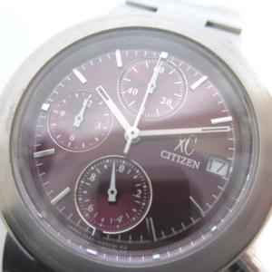 CITIZEN XC クロスシー 0560-H25951 腕時計 クロノグラフ デイト パープル文字盤 SS シルバーカラー 銀色