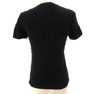 RALPH LAUREN SPORT 半袖 ニット セーター コットン M 黒 ブラック AA