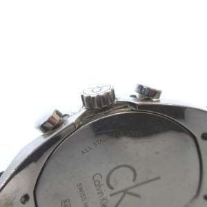 Calvin Klein K4B381 腕時計 アナログ クォーツ クロノグラフ デイト SS グレー文字盤 シルバーカラー ブラック 黒 銀色