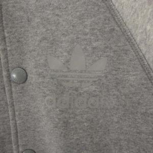 adidas Originals スタジャン ブルゾン ジャケット 裏毛 ロゴ ワンポイント コットン グレー M GY01