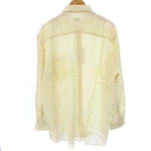 LANVIN タグ付き シャツ 長袖 ロゴ 刺繍 コットン イエロー 黄 50 L位 GY01