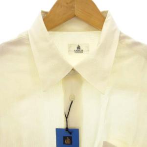 LANVIN タグ付き シャツ 長袖 ロゴ 刺繍 コットン イエロー 黄 50 L位 GY01